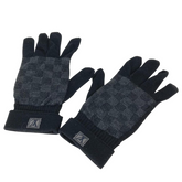 Louis Vuitton Grapphite Damier Gloves Black & Grey